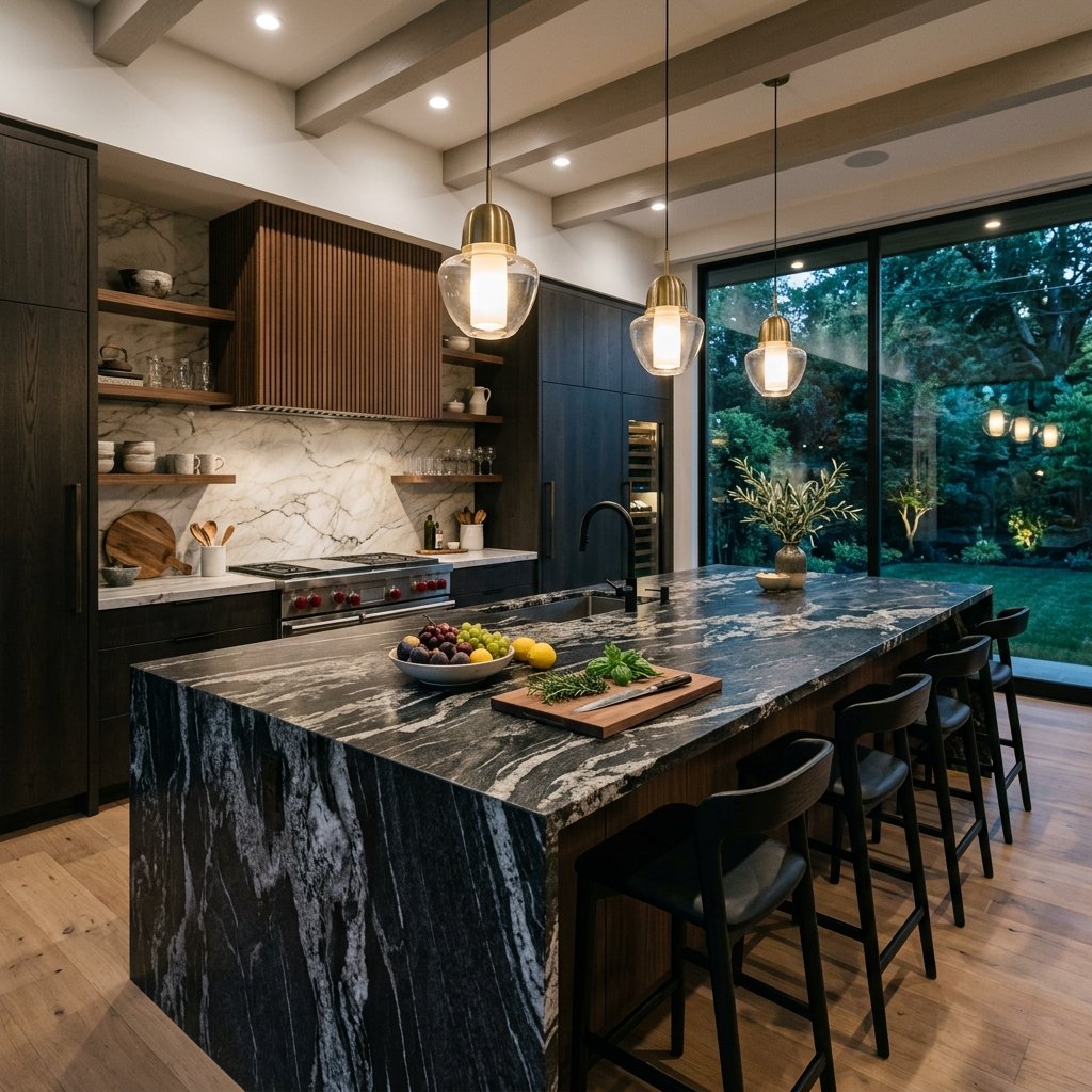 Cocina moderna con mesada a medida